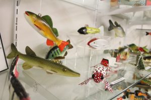 fishing decoys on display in the museum
